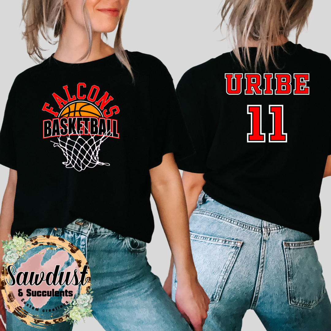 Falcons Basketball Name/# School Spirit Wear