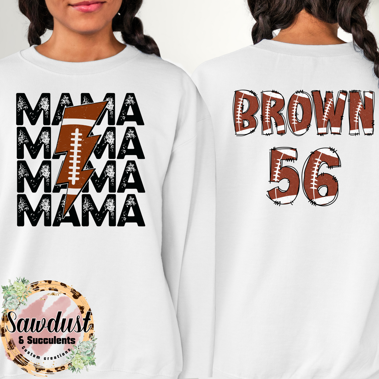 Football Mama Customized Crew Sweater