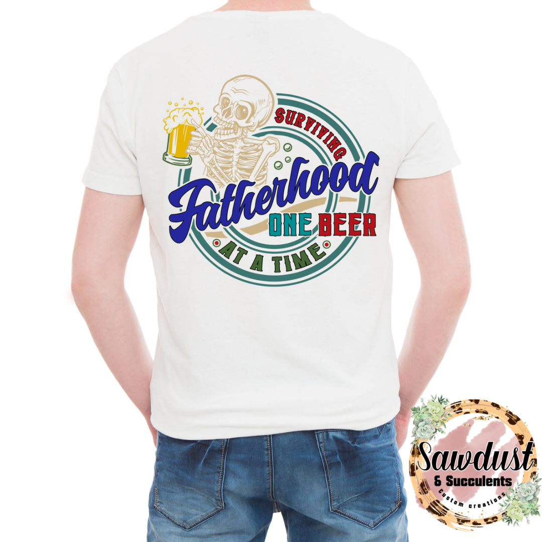 Surviving Fatherhood One Beer At a Time Graphic Tee