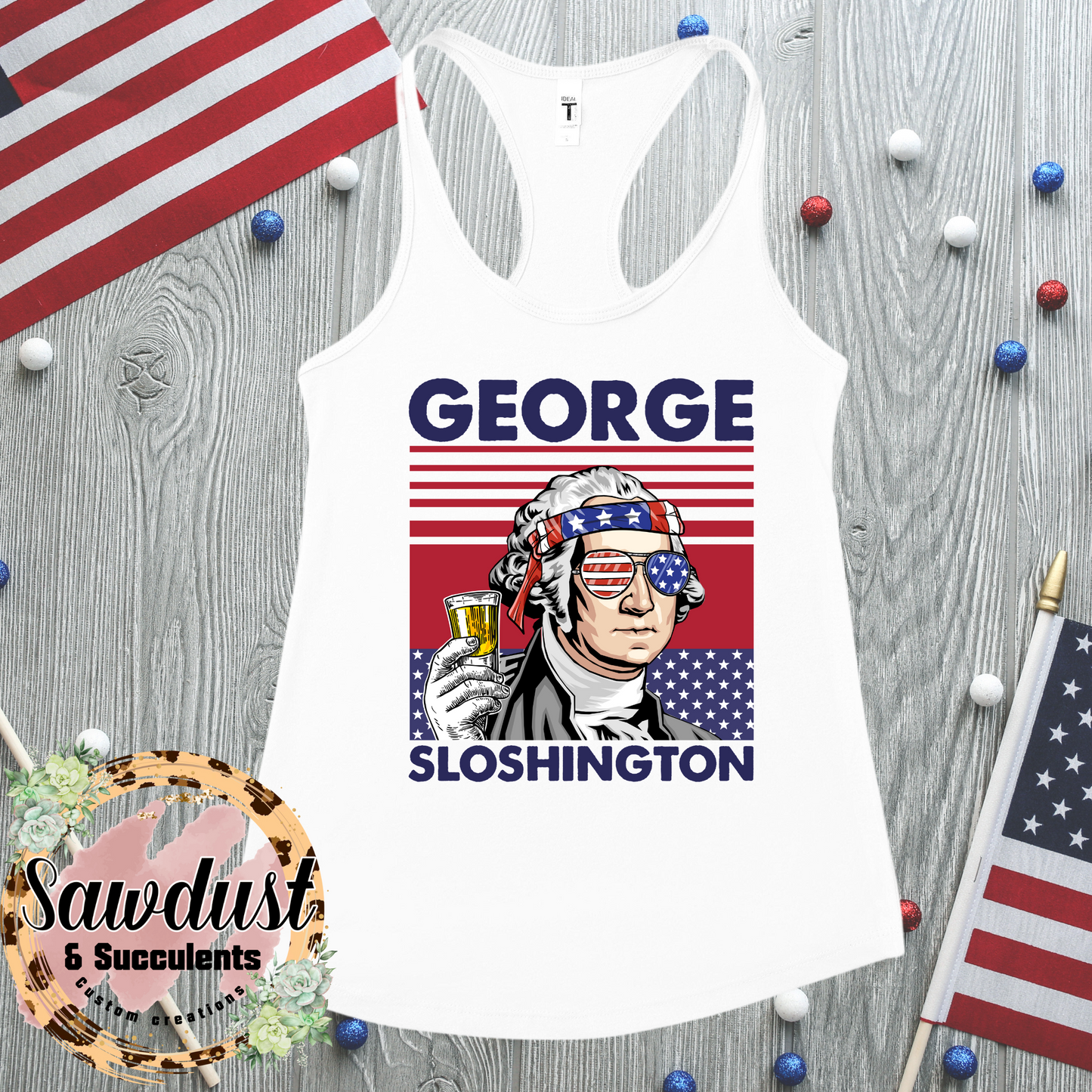 George Sloshington Patriotic Graphic Tee/Tank