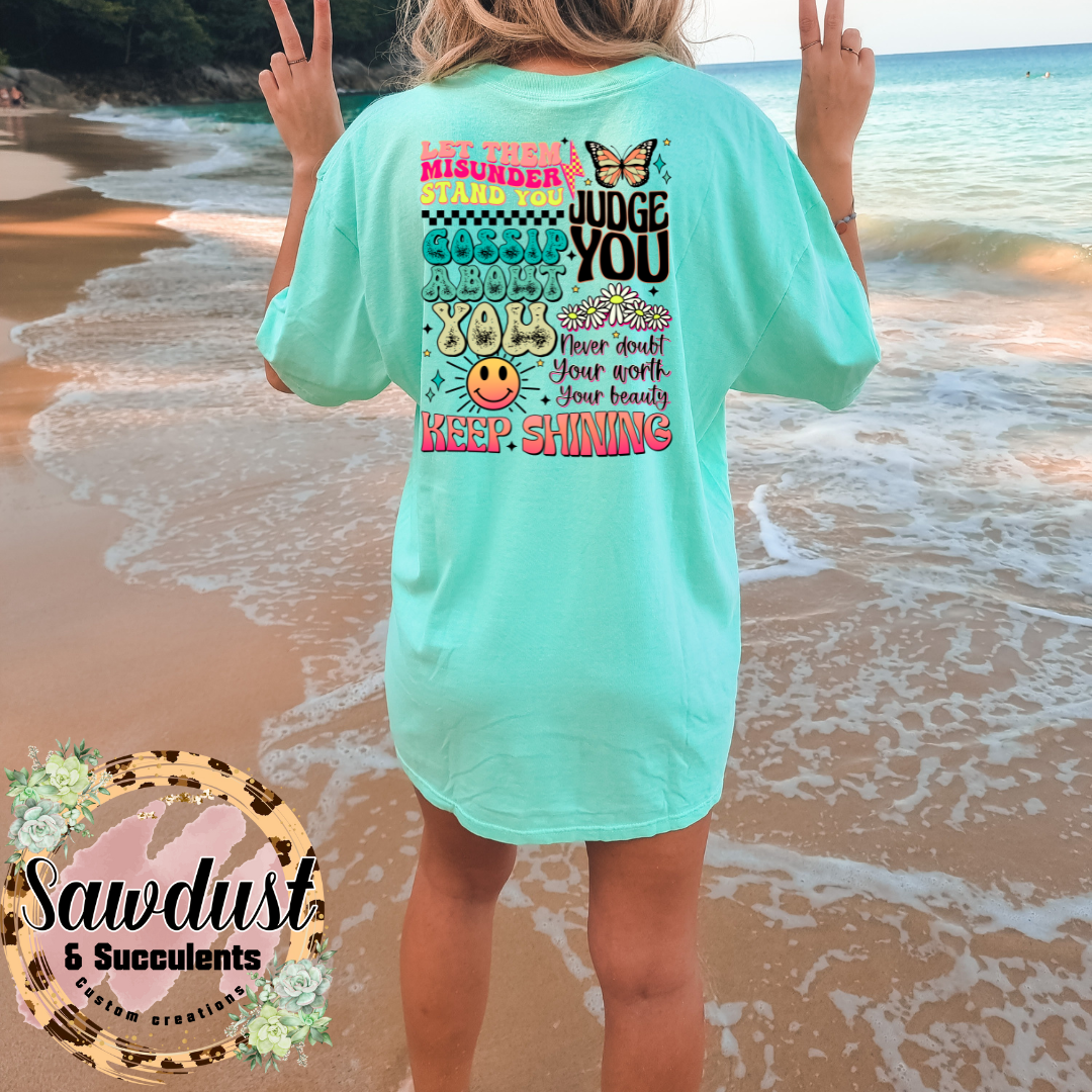 Keep Shining NEON graphic Oversized Graphic Tee