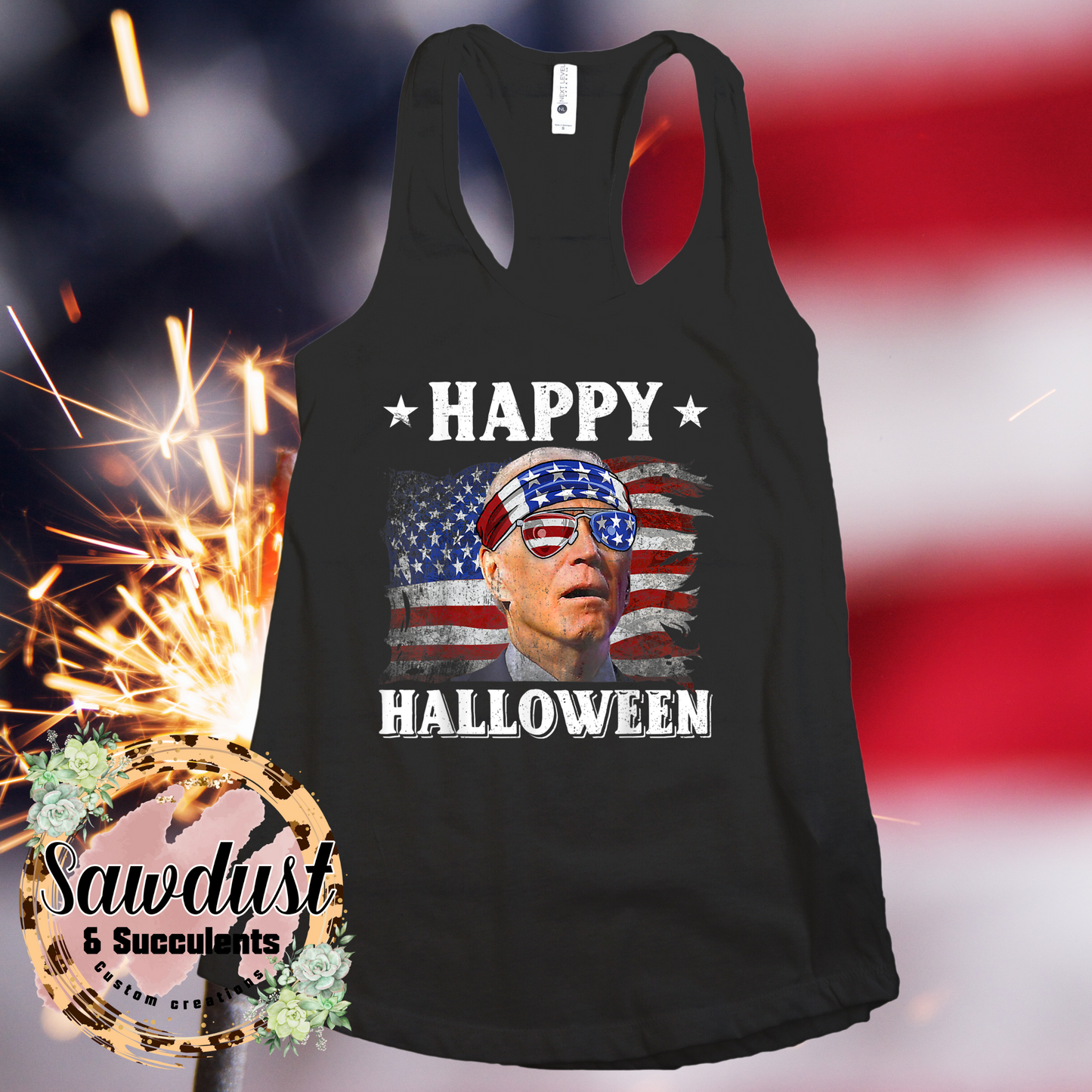 Happy Halloween Biden Patriotic Graphic Tank