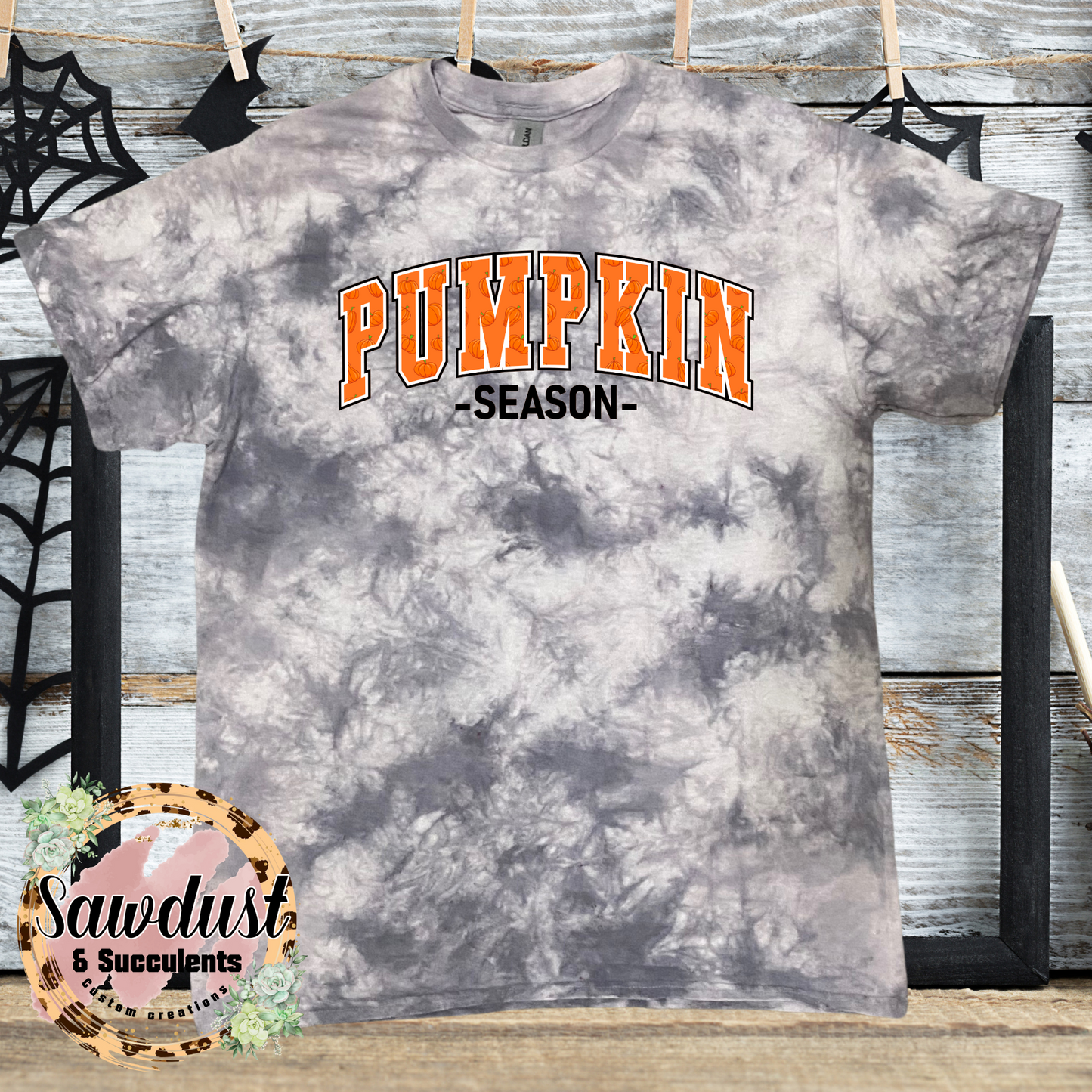 Pumpkin Season Grey Tie-Dye Graphic Tee