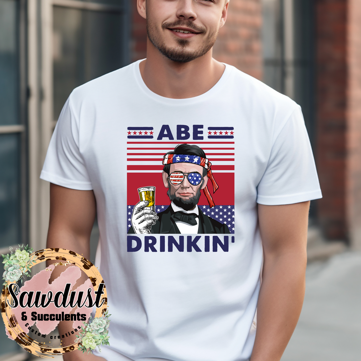 Abe Drankin Patriotic Graphic Tee