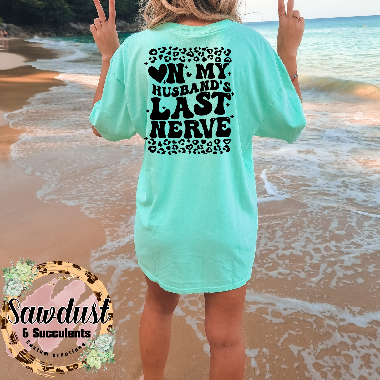 On my husbands last nerve Oversized Graphic Tee