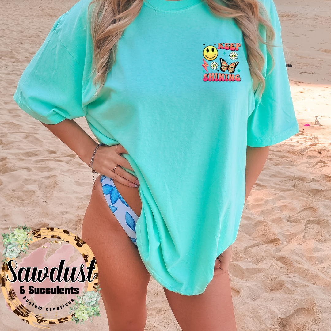 Keep Shining NEON graphic Oversized Graphic Tee