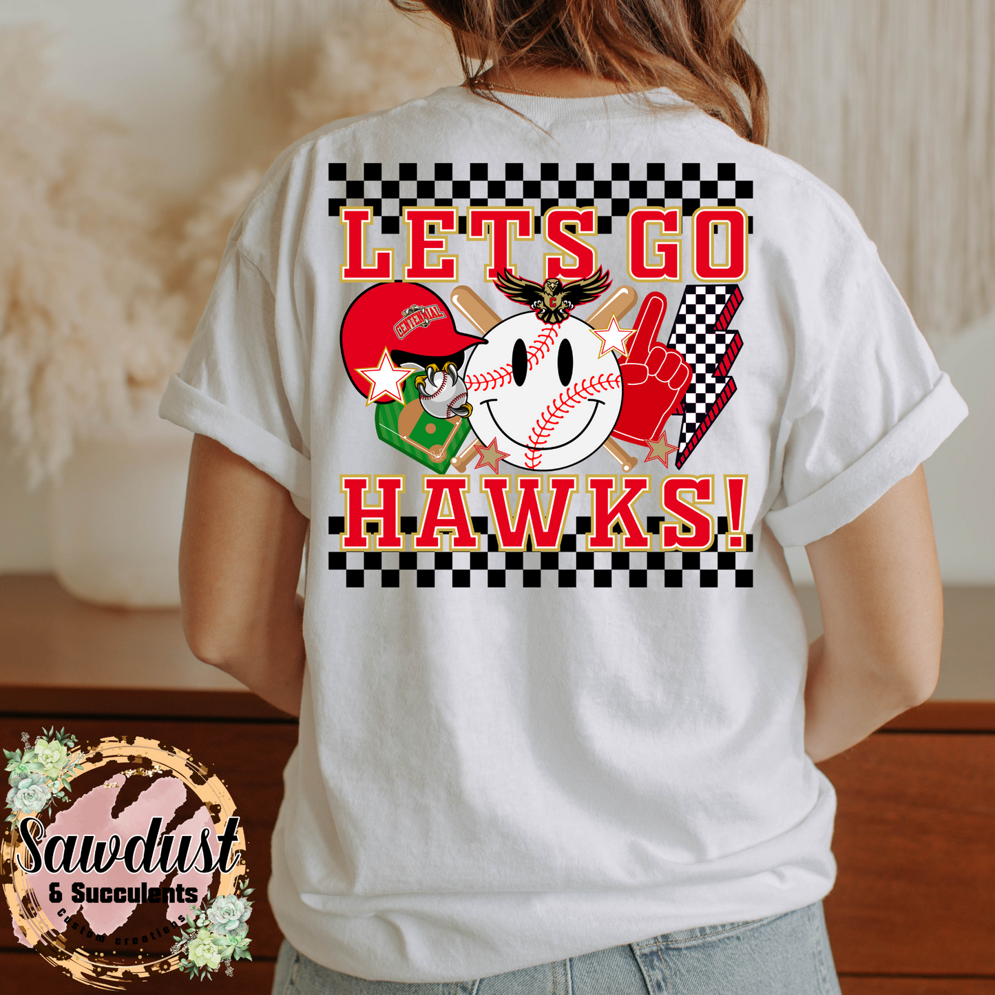 Centennial Hawks Baseball Retro Cluster School Spirit Wear