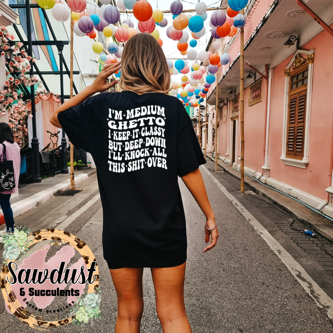 Medium Ghetto Oversized Graphic Tee