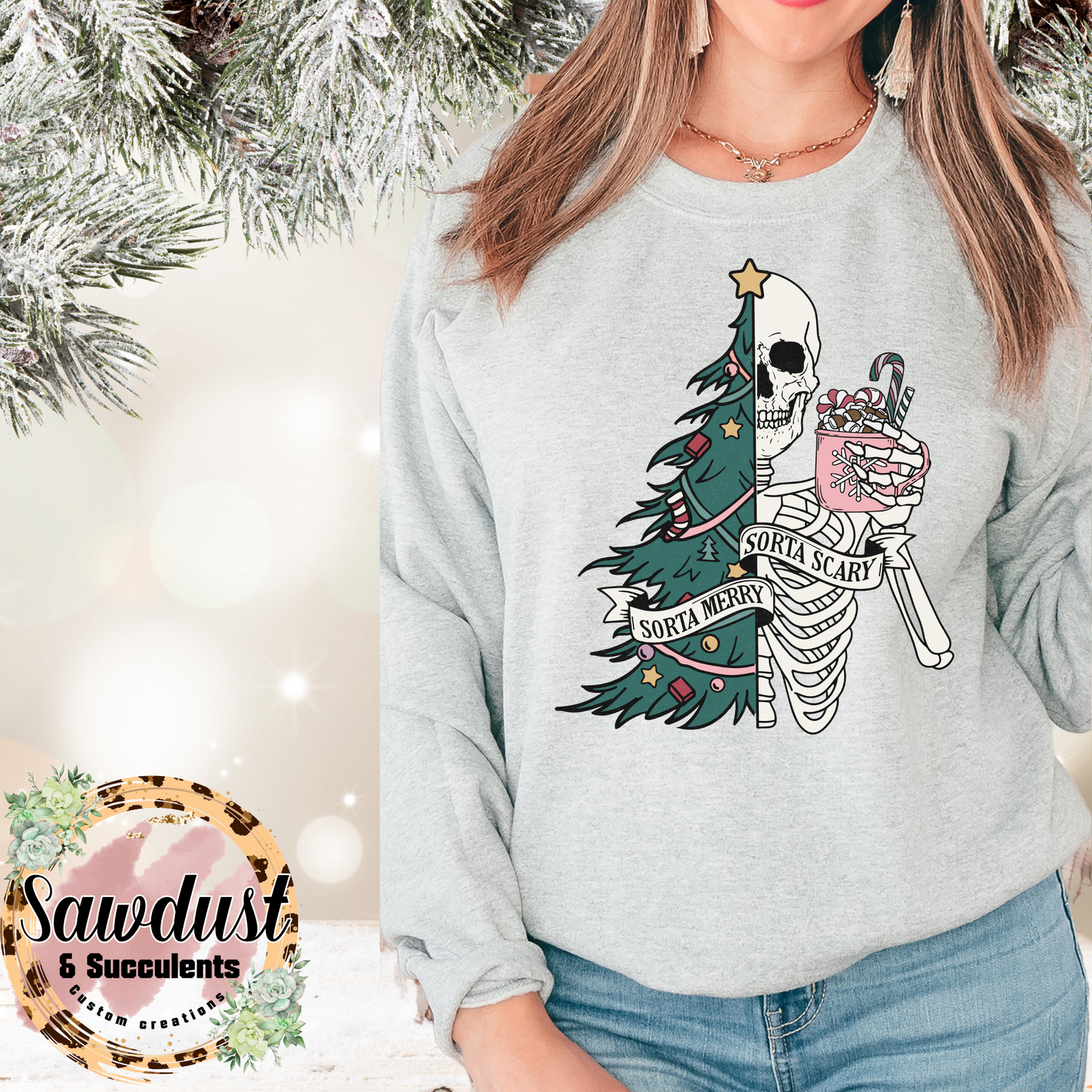 Sorta Merry Sorta Scary Graphic Crew Sweater