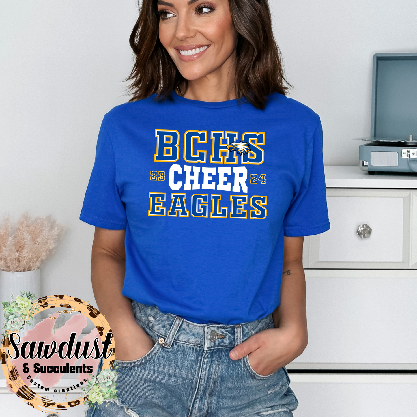BCHS Eagles Cheer white School Spirit Wear