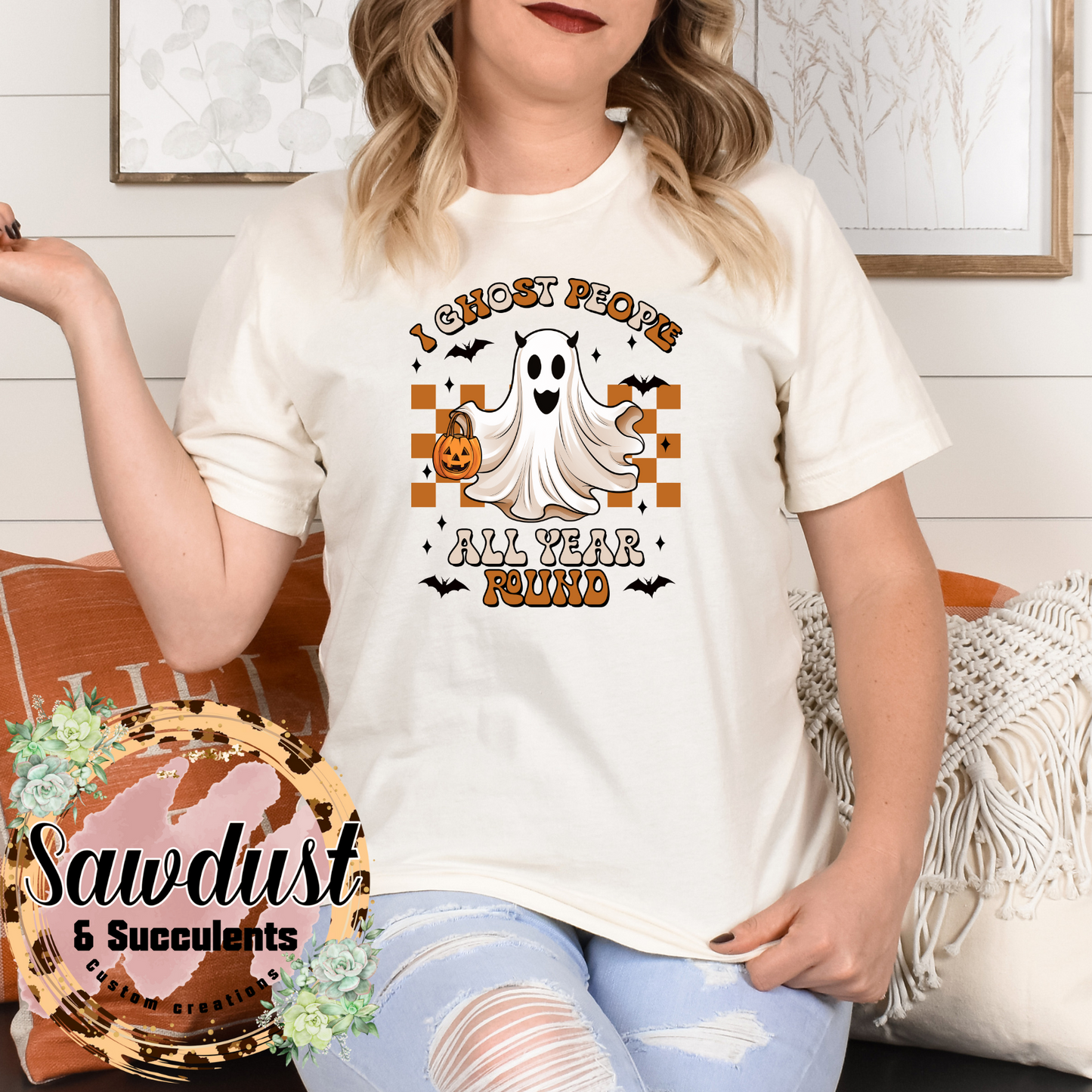 Retro I Ghost People All Year Round Graphic Tee