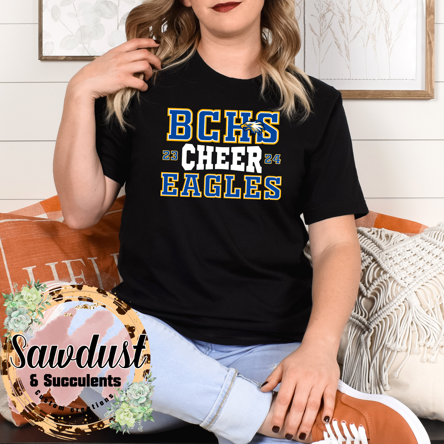 BCHS Eagles Cheer white School Spirit Wear
