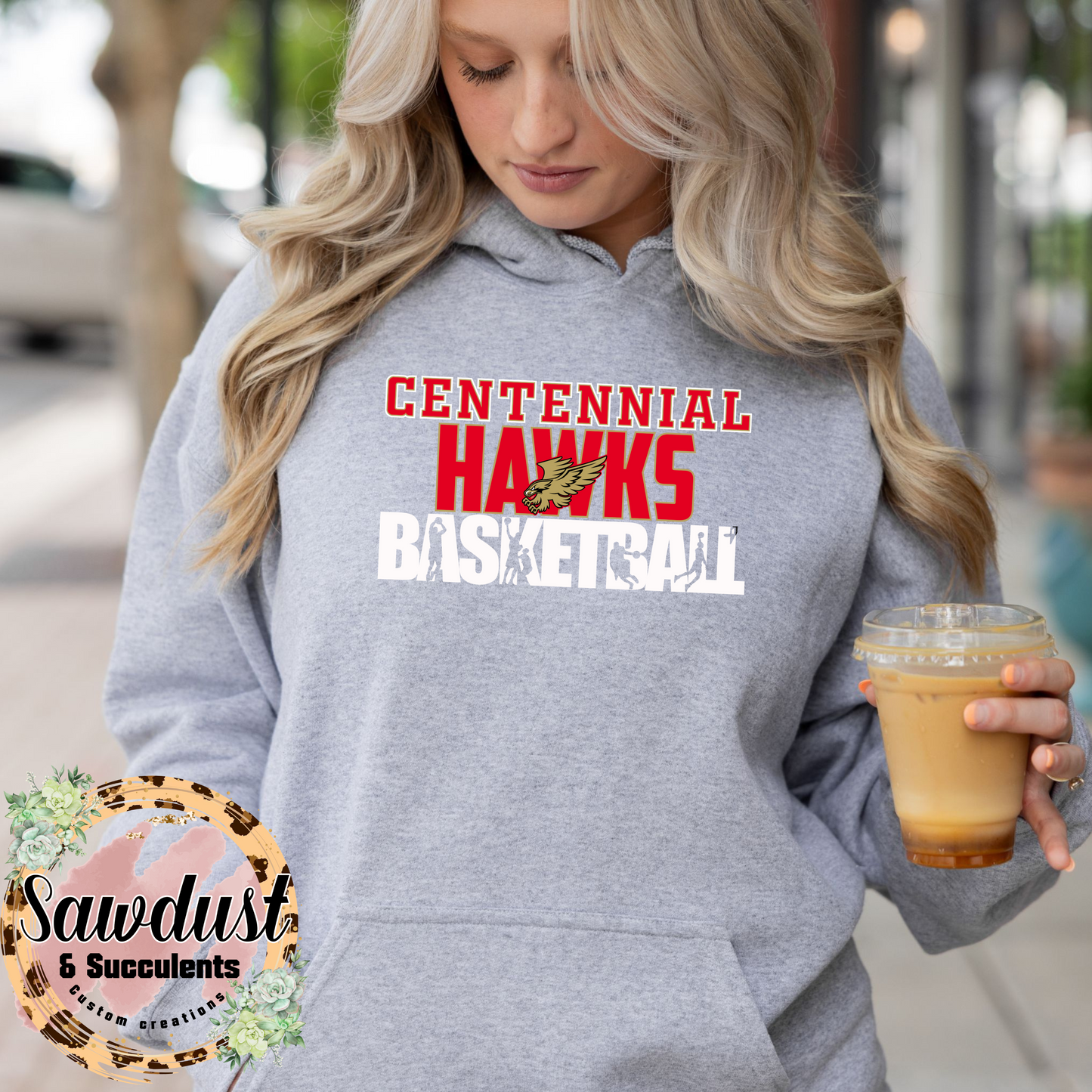 Centennial Hawk retro Basketball School Spirit Wear