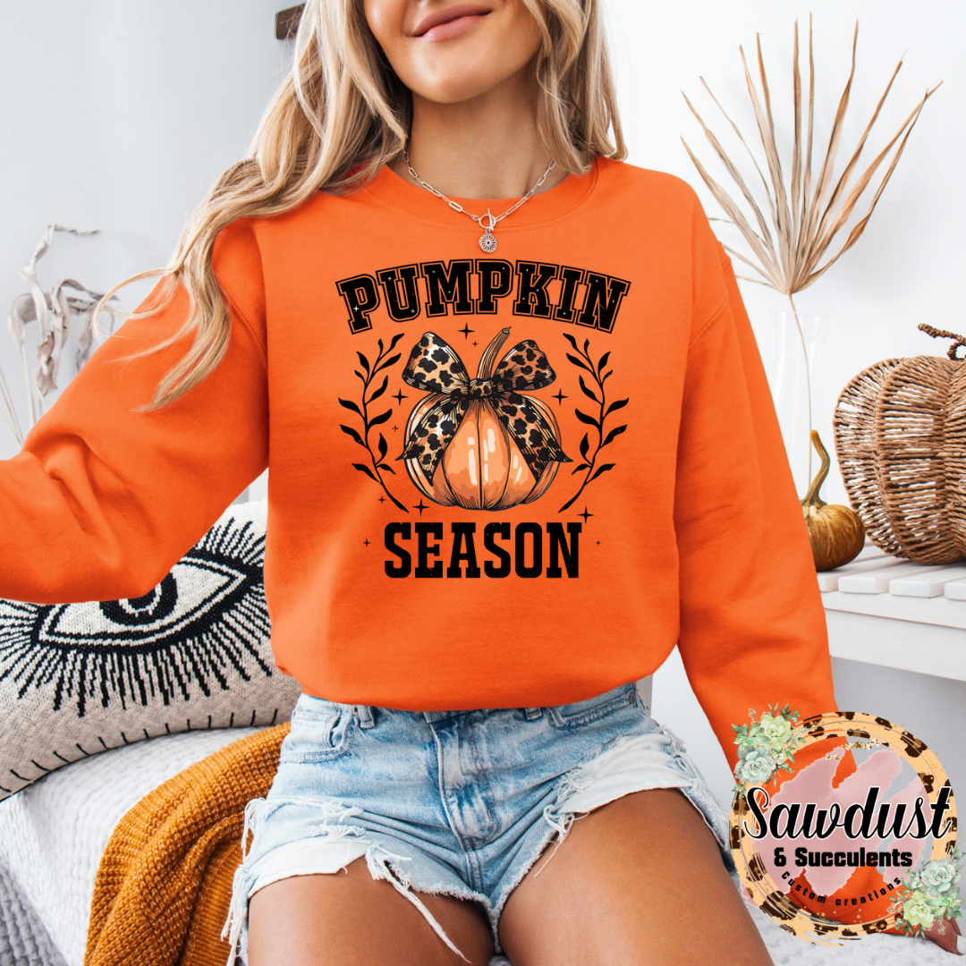 Leopard Pumpkin Season Graphic Crew