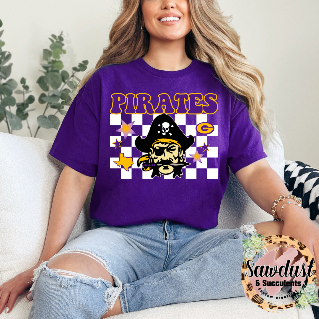 Granbury Pirates Checkered Spirit Wear
