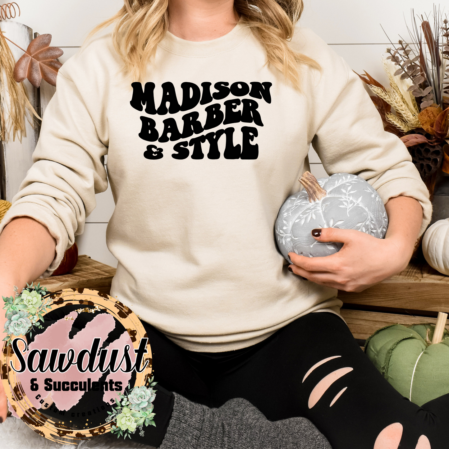 Custom Madison Barber & Style Crew Sweater