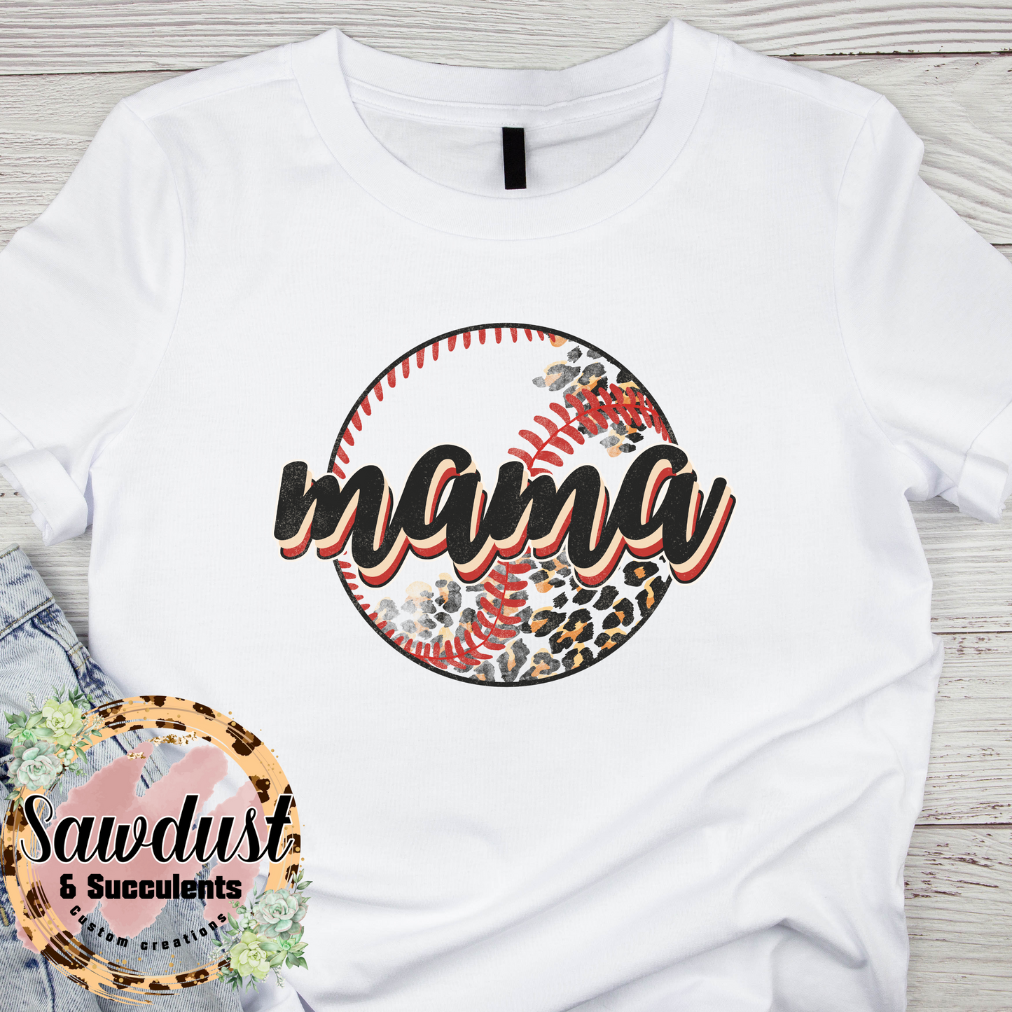 Leopard Mama Baseball Tee