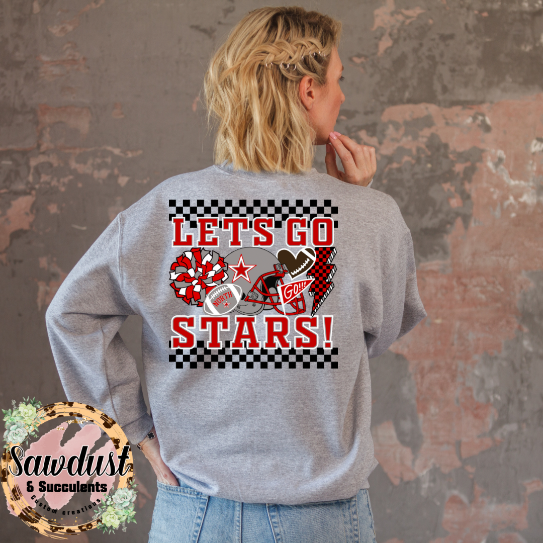 North High Stars Retro Football Cluster School Spirit Wear