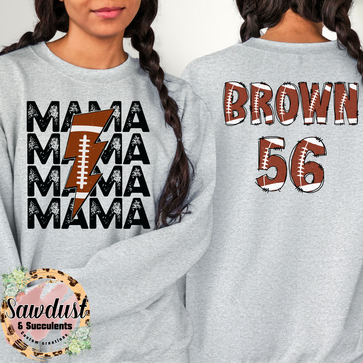 Football Mama Customized Crew Sweater