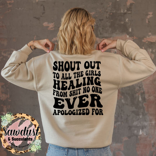 Shout Out To All The Girls Healing Graphic Crew Sweater