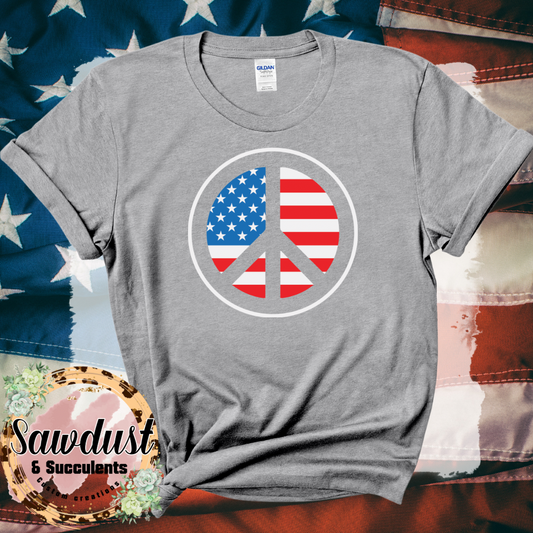 American Peace Sign Graphic Tee