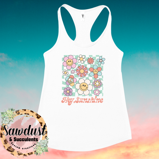 Hey Sunshine Retro Graphic Tank