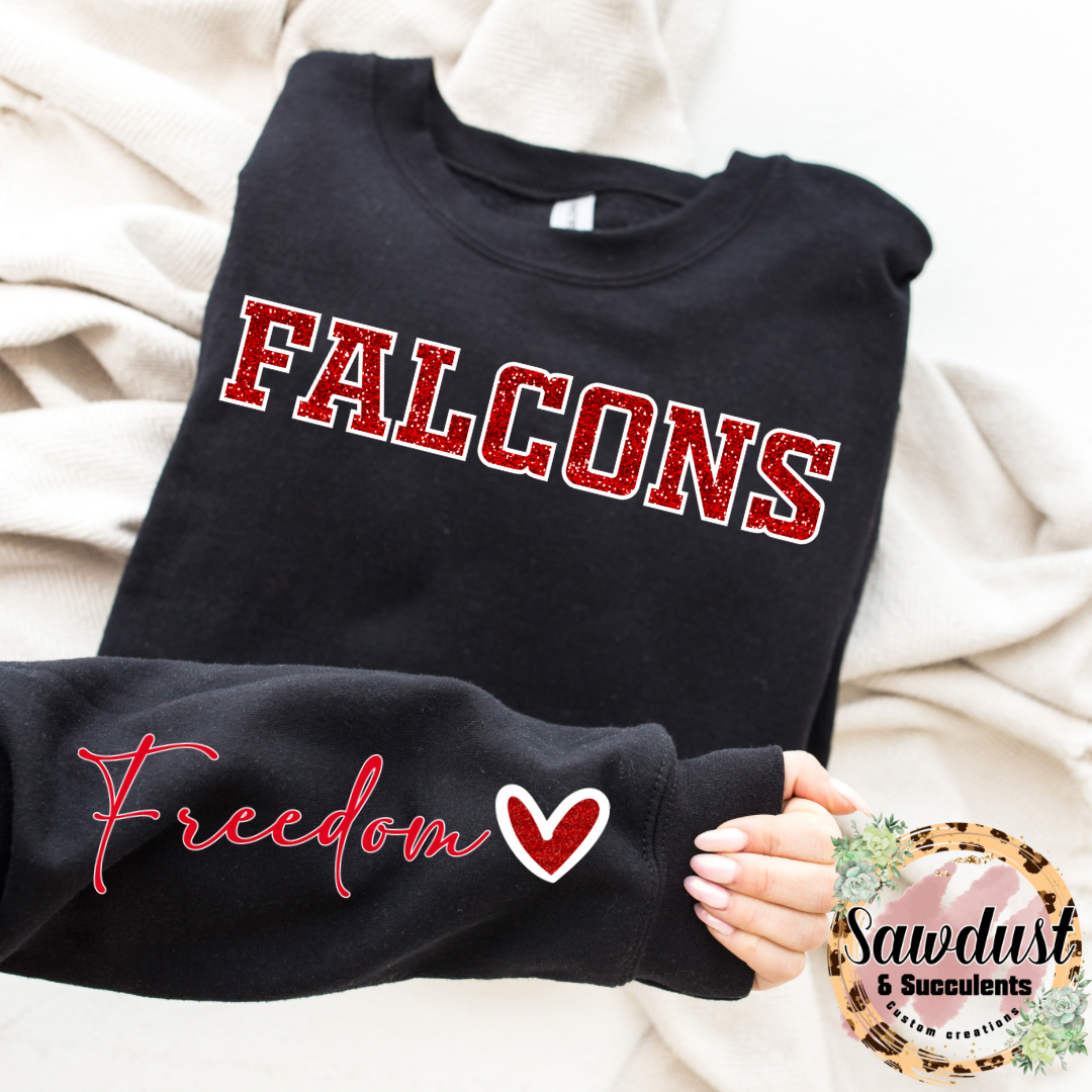 Freedom Falcons FAUX Glitter Spirit Wear