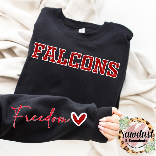 Freedom Falcons FAUX Glitter Spirit Wear