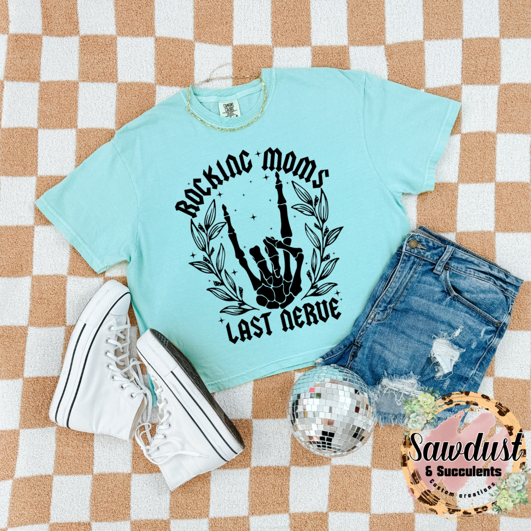 Rocking Moms Nerves Comfort Colors Oversized Graphic Tee
