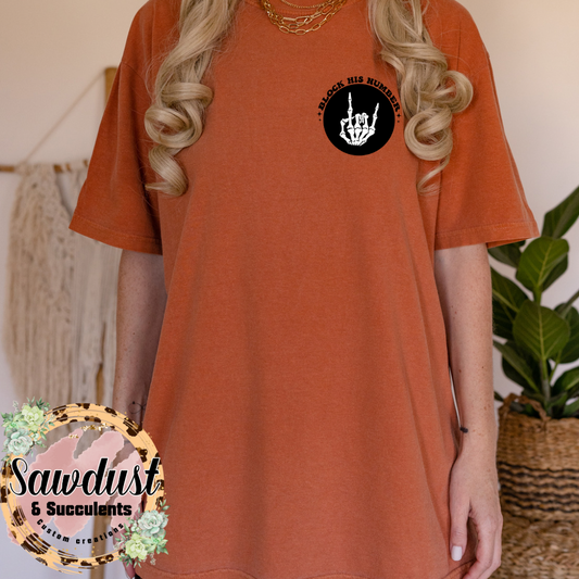 Block his number… Oversized Graphic Tee