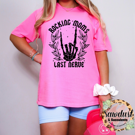 Rocking Moms Nerves Comfort Colors Oversized Graphic Tee
