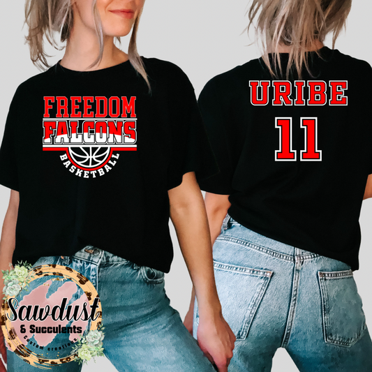 Freedom Falcons Retro Basketball Name/# School Spirit Wear
