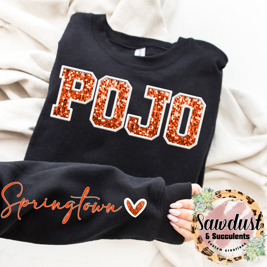 Springtown High School POJO FAUX Embroidery FAUX Glitter Spirit Wear