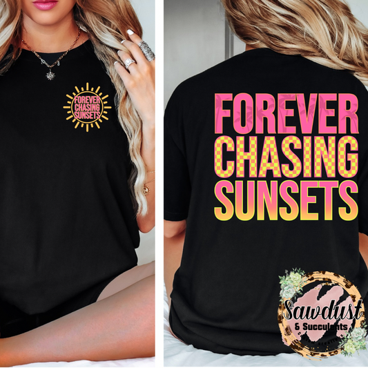 Forever Chasing Sunsets Summer Graphic Tee