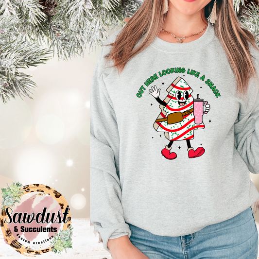 Out Here Looking Like A Snack Graphic Crew Sweater