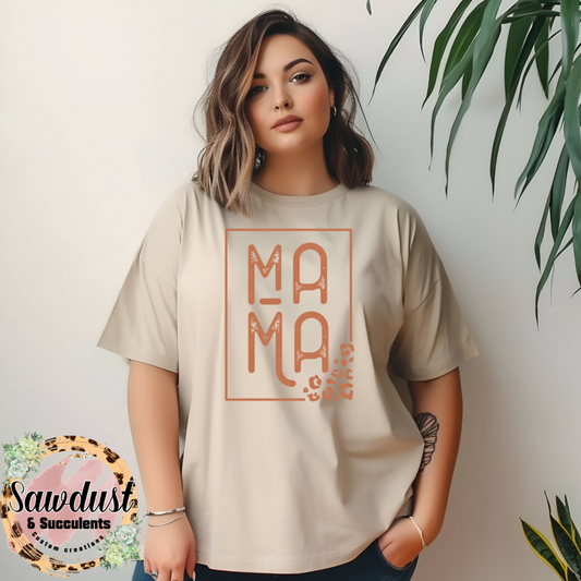 MAMA boho leopard Graphic Tee