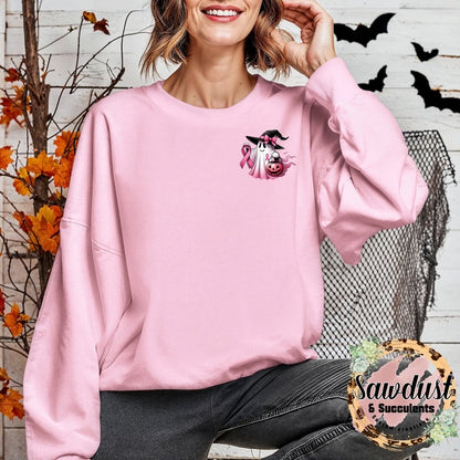 In October we wear Pink ghost Graphic Crew