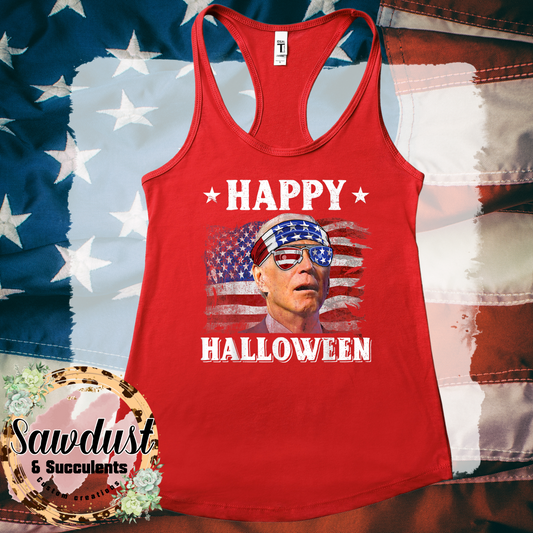 Happy Halloween Biden Patriotic Graphic Tank