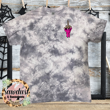 Petty & Not Sorry Grey Tie-Dye Graphic Tee