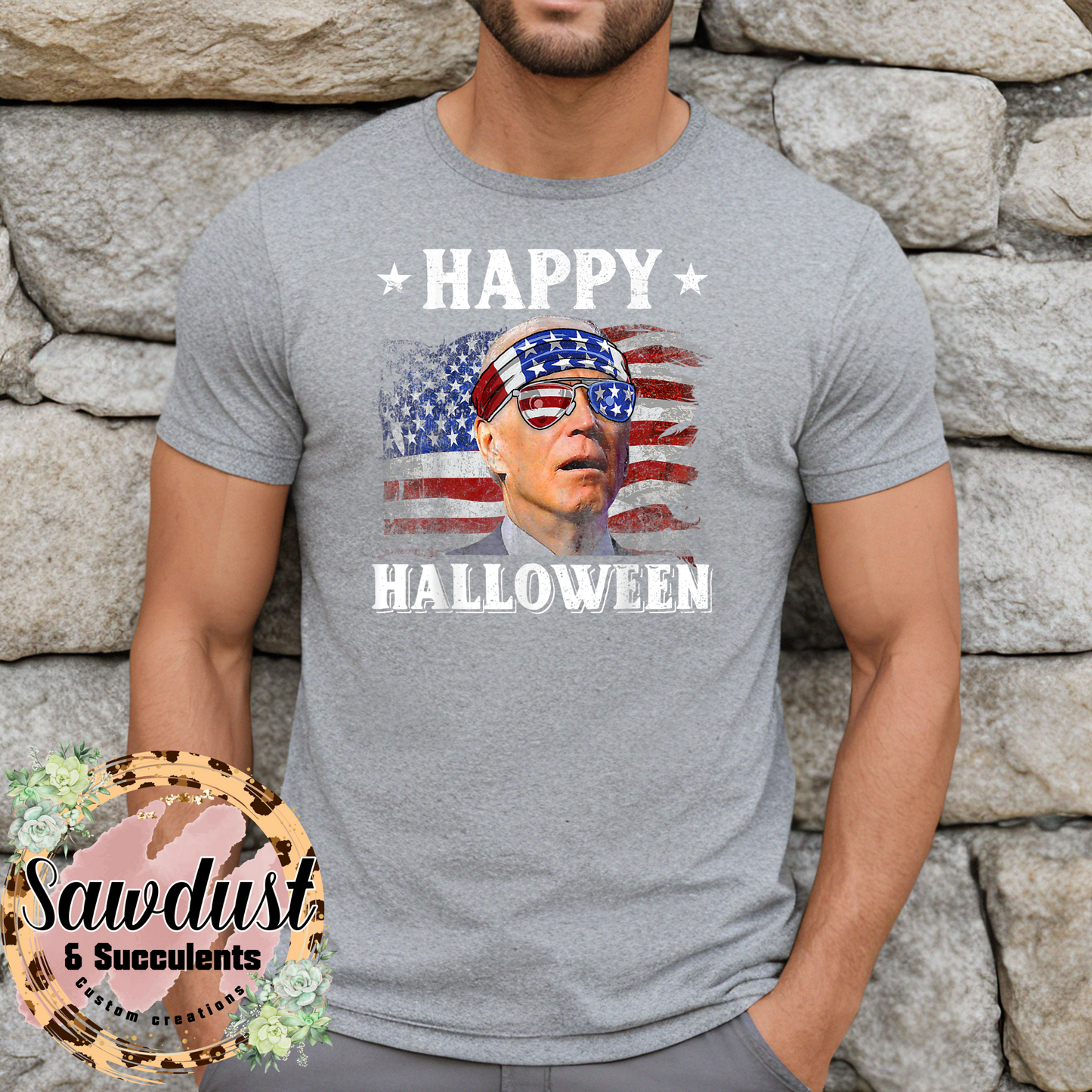 Happy Halloween Biden Patriotic Graphic Tee