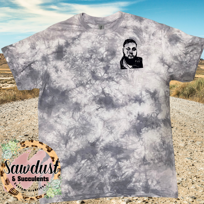 Jelly Roll Even Savage Bitches go to Heaven Grey Tie-Dye Graphic Tee