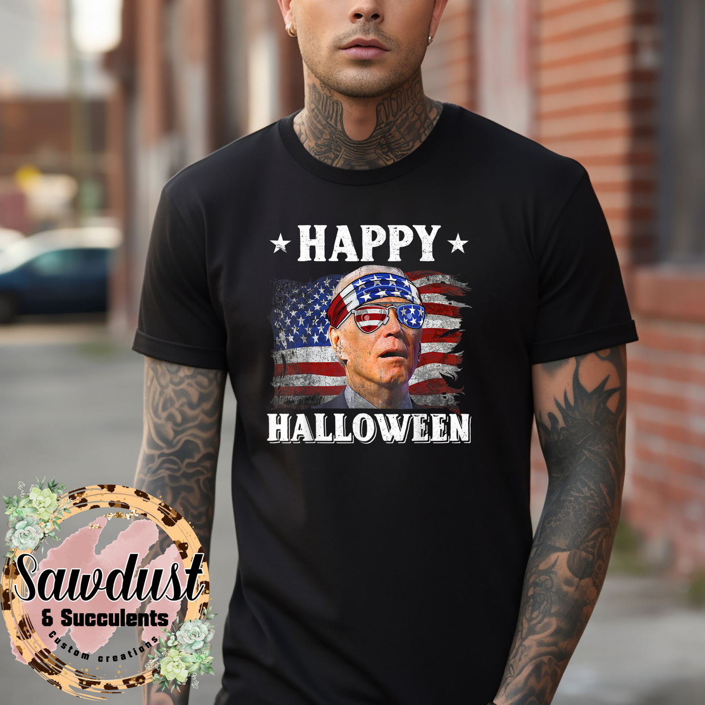 Happy Halloween Biden Patriotic Graphic Tee