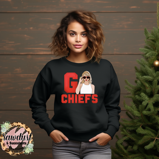 Go Chiefs Taylor Swift Graphic Crew Sweater