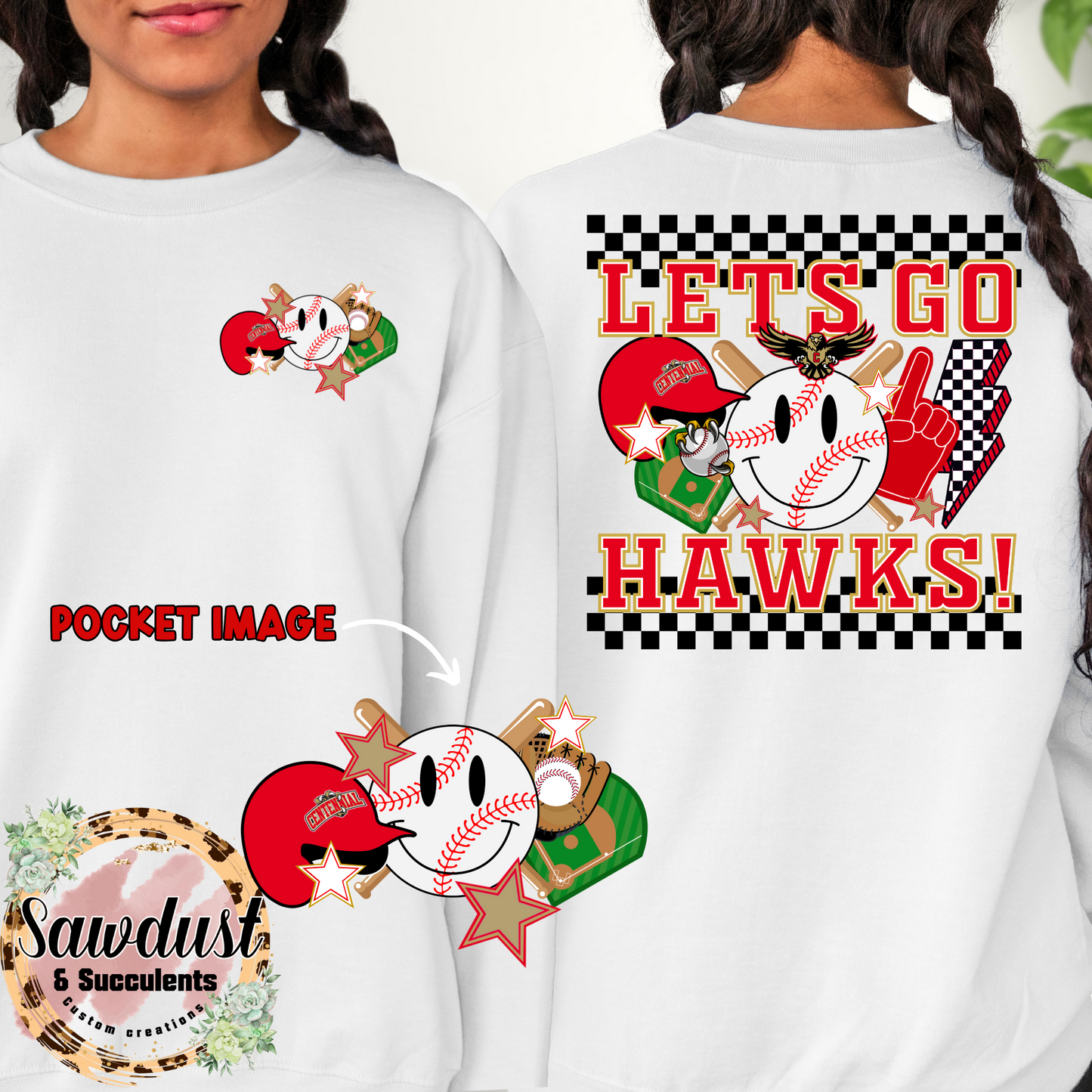 Centennial Hawks Baseball Retro Cluster School Spirit Wear
