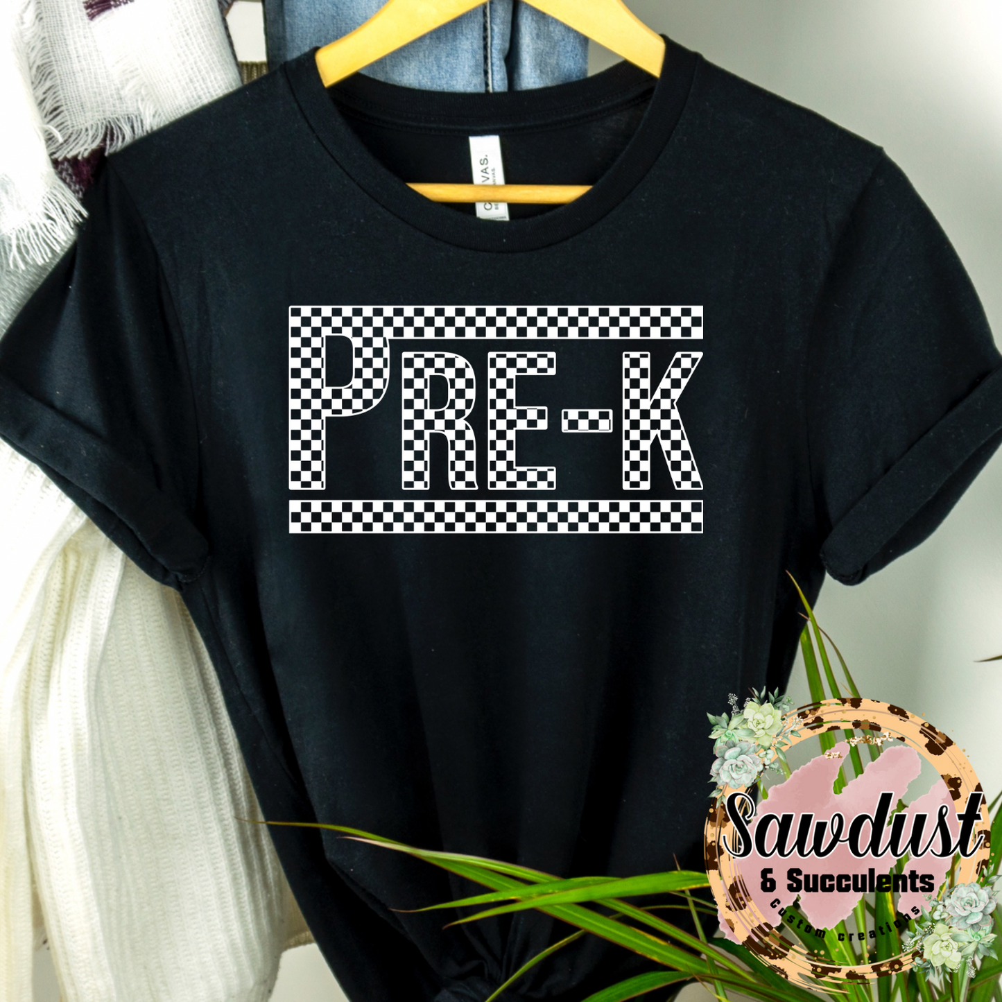 Checkered Pre-K graphic Tee
