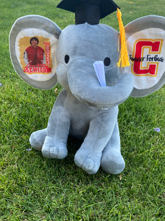 Custom sublimation Graduation plush elephant