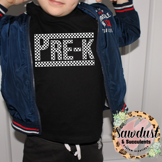 Checkered Pre-K graphic Tee