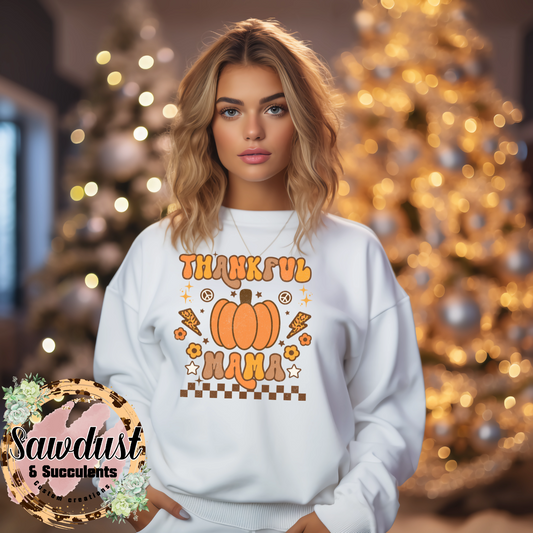 Thankful Mama Graphic Crew Sweater or Tee