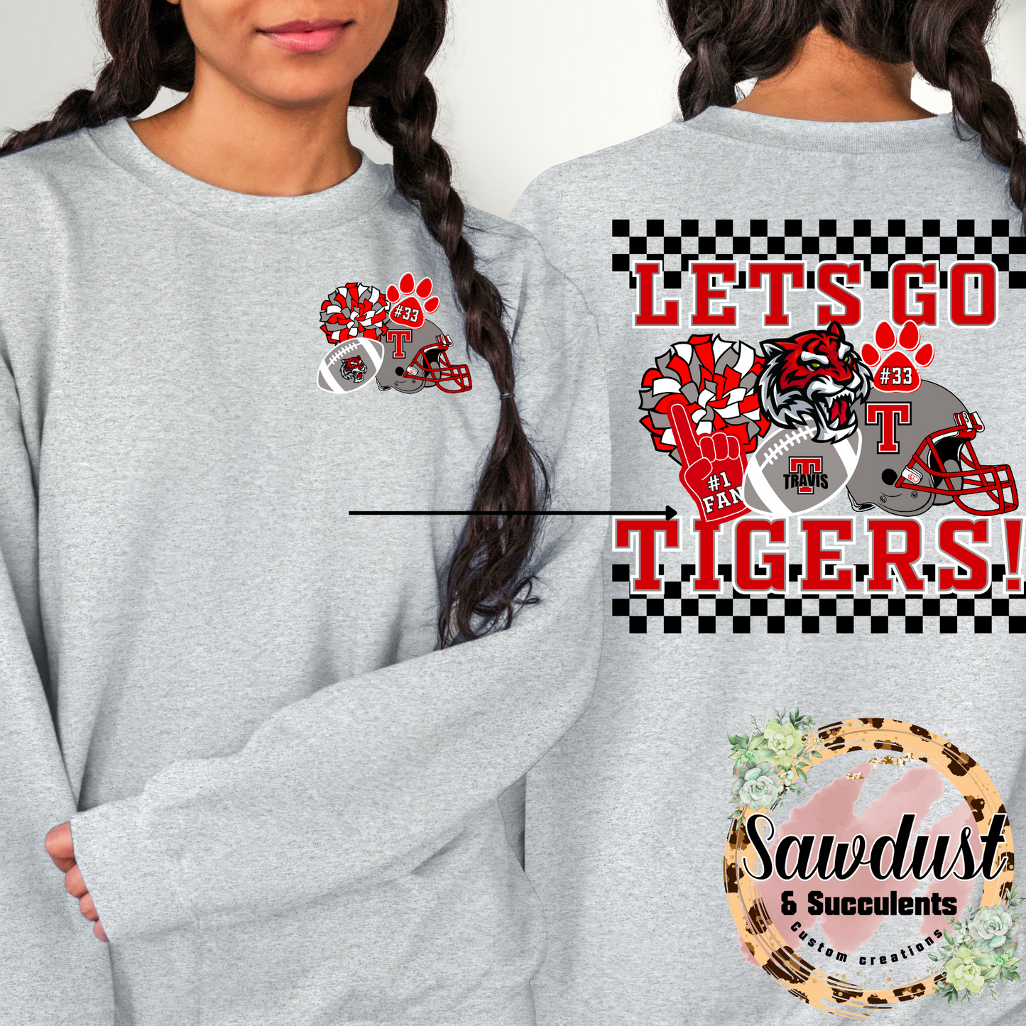 Travis Tigers Retro Cluster School Spirit Wear