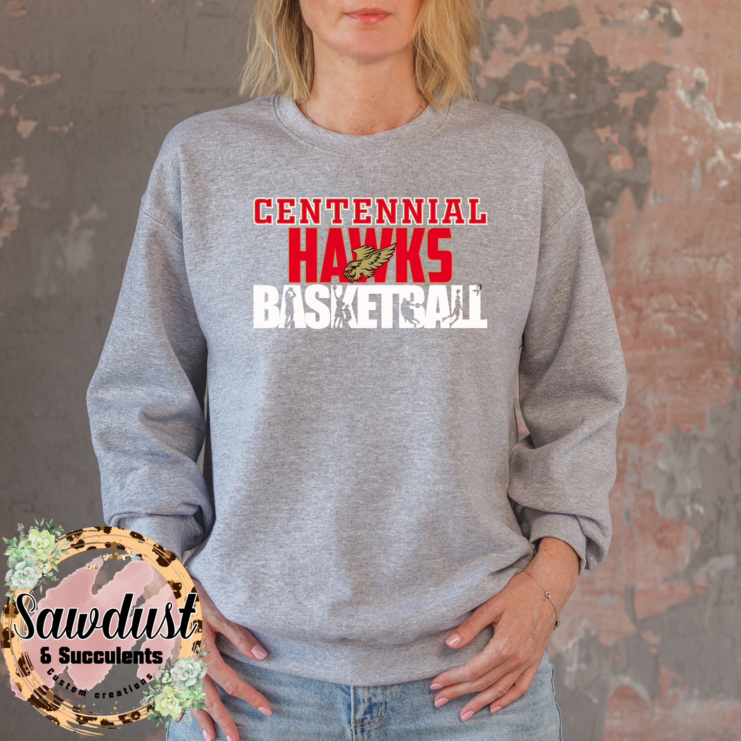 Centennial Hawk retro Basketball School Spirit Wear